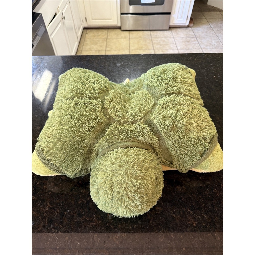 Pillow Pets Turtle 18" Green Plush 2010 Retired Stuffed Animal Foldable